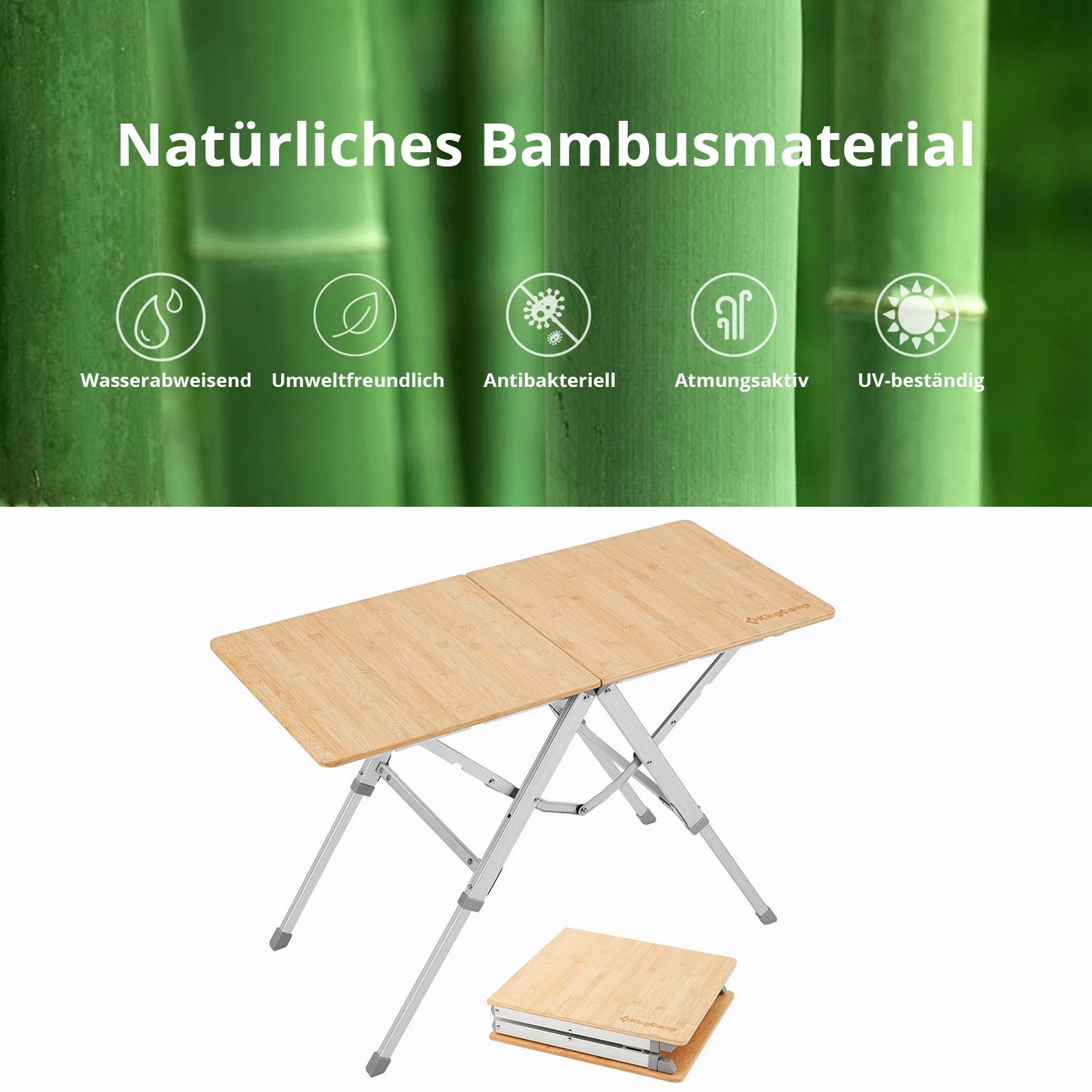 KingCamp Bamboo Duo Campingtisch