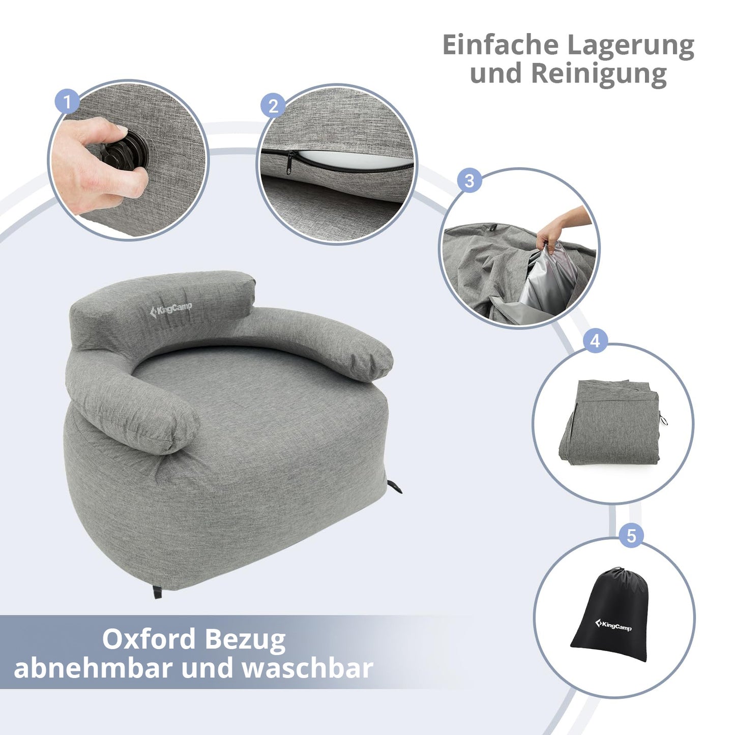 KingCamp Air Lounger Granite Campingstuhl