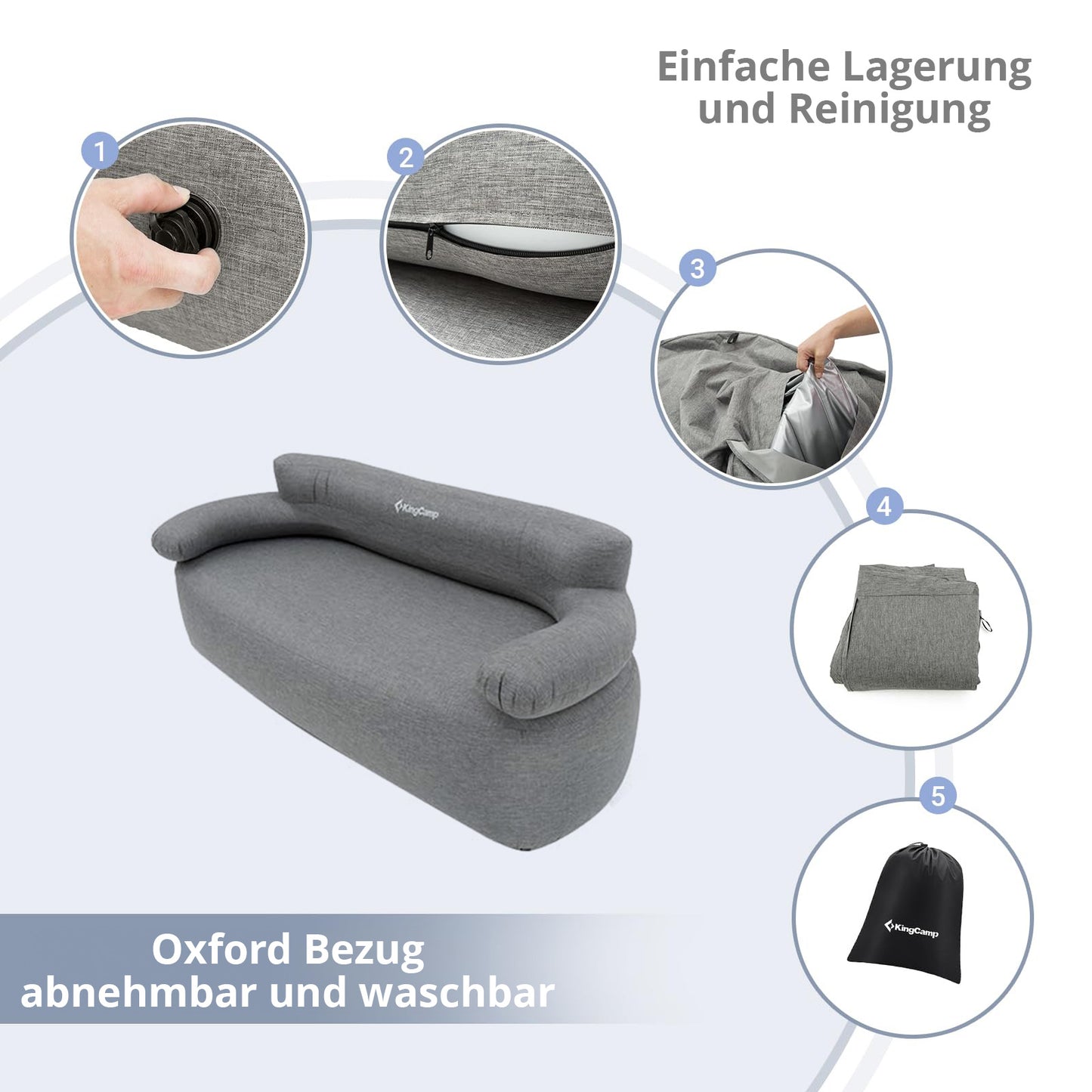 KingCamp Air Sofa Granite Campingstuhl